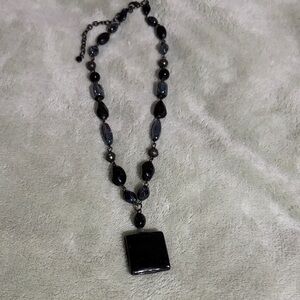 Elegant Black Beaded Necklace